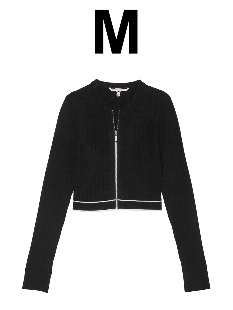 Cardigan Tricô Luxe Cable-Knit Black Victoria's Secret - Bia
