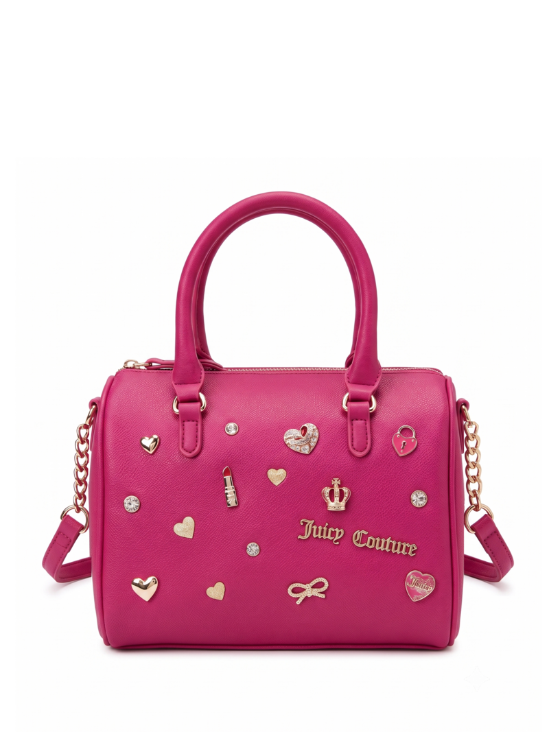 Bolsa Juicy Couture Turn On The Charm Satchel Bag Duffle Raspberry