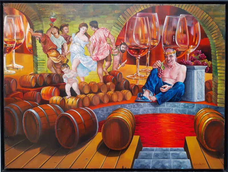 Quadro O Dionisio com moldura caixa 83x63 - Ateliê Luz do Mundo