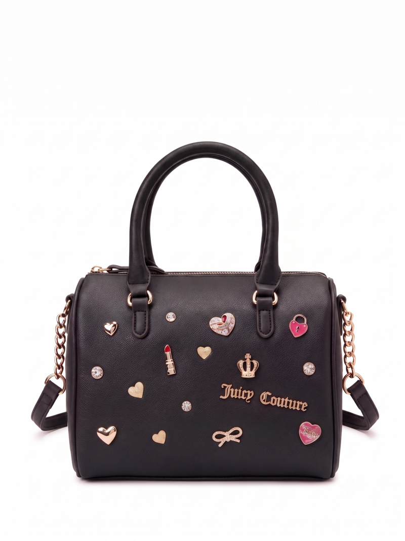 Bolsa Juicy Couture Turn On The Charm Satchel Bag Duffle Liquorice
