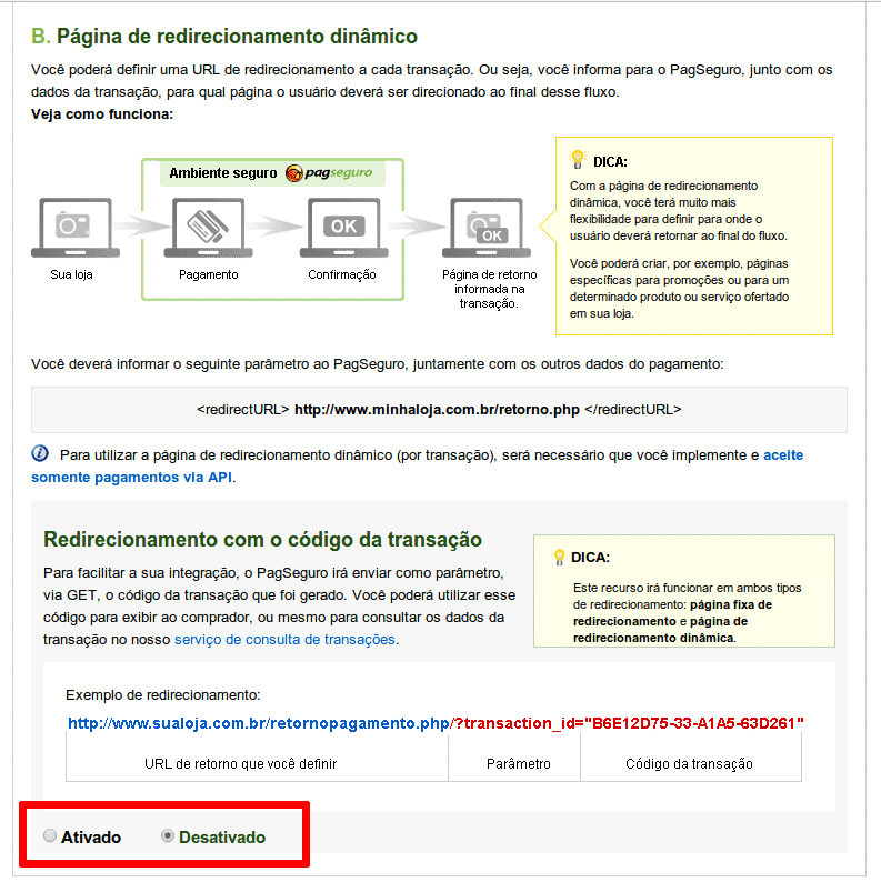 Página de Redirecionamento