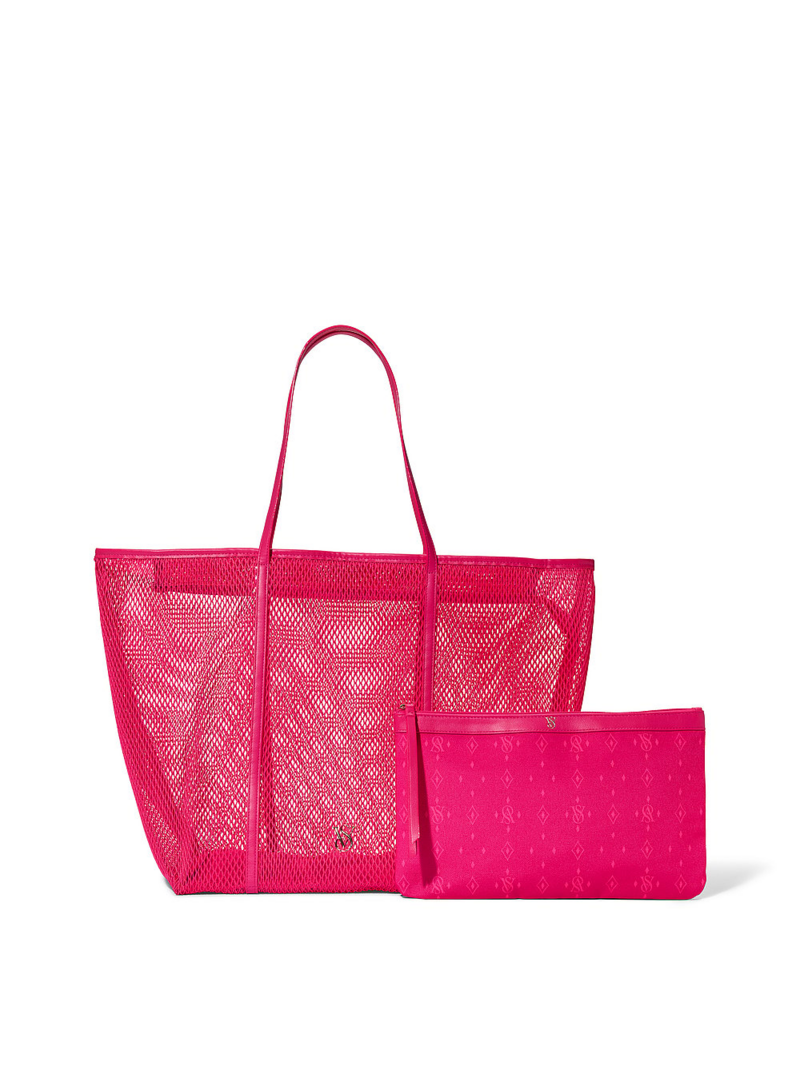 Bolsa Mesh Tote Bag and Pouch Set Victoria's Secret - Bia Beauty Store