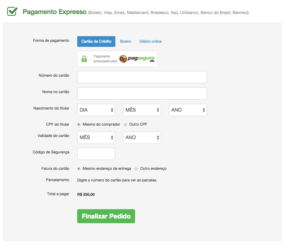 Checkout Transparente Boxloja