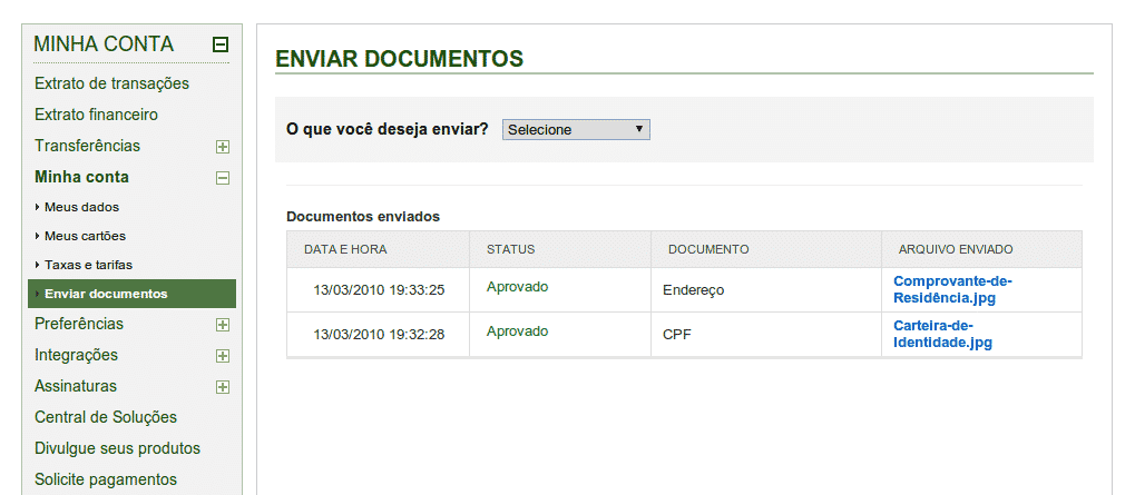 Validando seu Cadastro