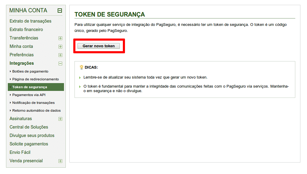 Token de Segurança