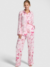 Pijama PINK Flannel Pink Tulip Bows Pajama Set Victoria's Secret
